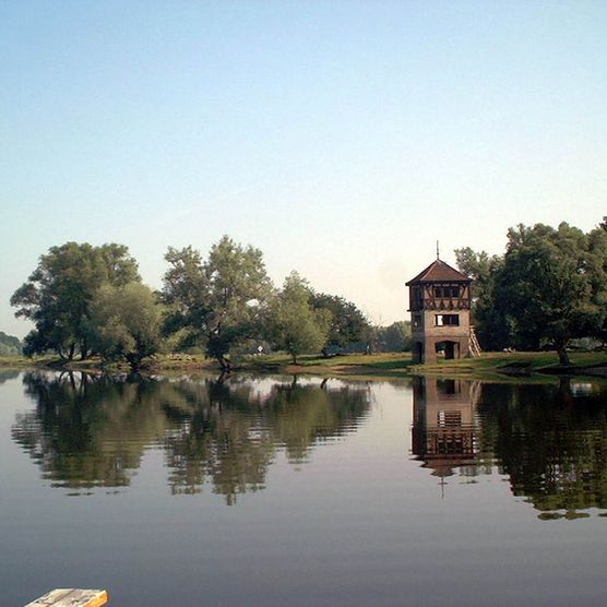 Brieskower See mit Zielrichterturm in Brieskow Finkenheerd in Oder-Spree