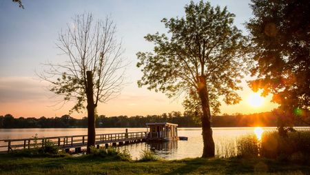 Sonneuntergang im Cecilienpark in Bad Saarow