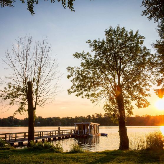 Sonneuntergang im Cecilienpark in Bad Saarow