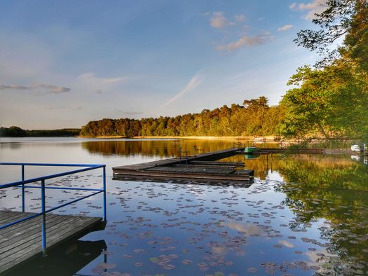 Steg am Glubigsee bei Wendisch Rietz im Herbst